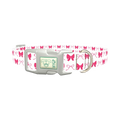 Pink Ribbon Dog Collar - plastic silver