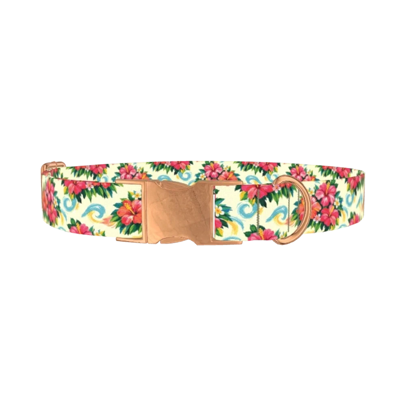 Tribal Stripes Dog Collar - metal rose gold