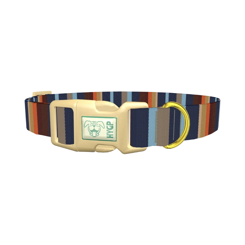 Striped Geometric Dog Collar - plastic gold