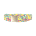 Colorful Splatter Dog Collar - metal silver