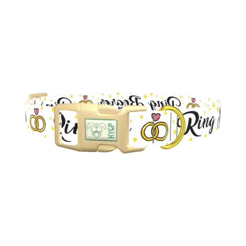 Wedding Ring Dog Collar - plastic gold