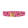Halloween Bats Dog Collar - metal rose gold
