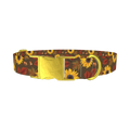 Autumn Floral Dog Collar - metal gold