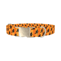 Halloween Witch Stripes Dog Collar - metal silver