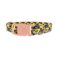 Yellow Grey Camouflage Dog Collar - plastic rose gold