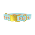 Gingerbread Snowflake Dog Collar - metal gold