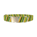 Geometric Diagonal Dog Collar - metal silver