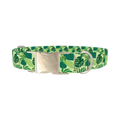 Tropical Jungle Leaves Dog Collar - metal silver