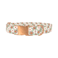 Mint Pink Floral Dog Collar - metal rose gold