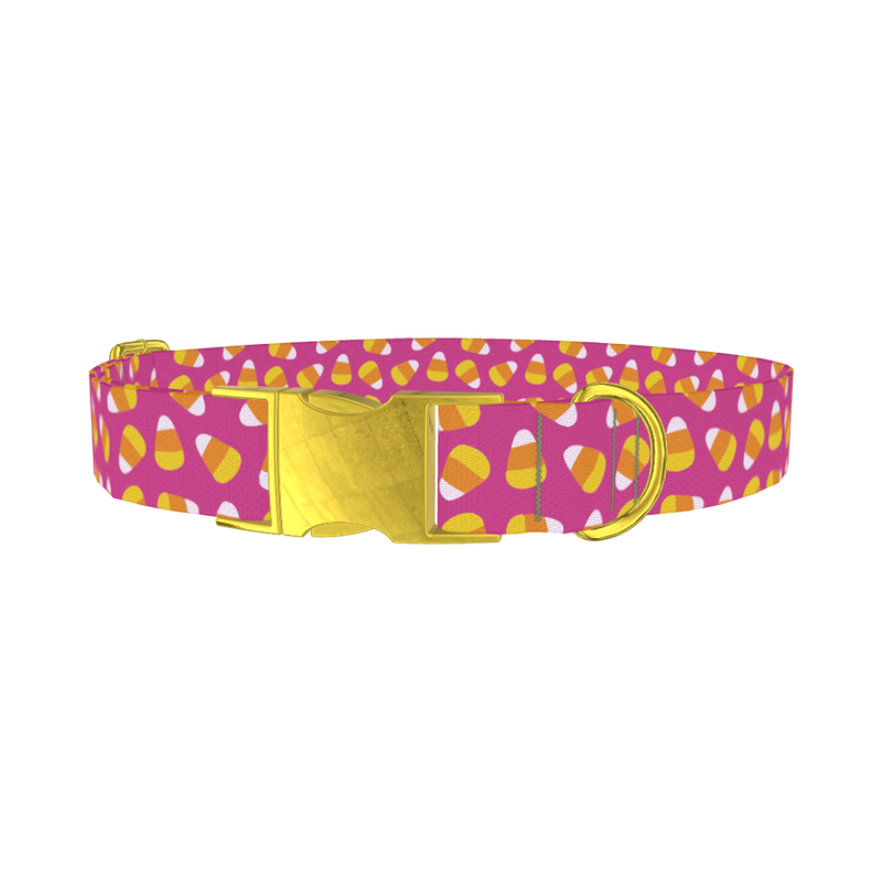 Pink Candy Corn Dog Collar