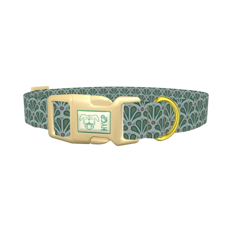 Art Deco Fan Dog Collar - plastic gold