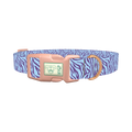 Zebra Stripe Dog Collar - plastic rose gold