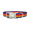 Geometric Stripes Dog Collar - plastic silver