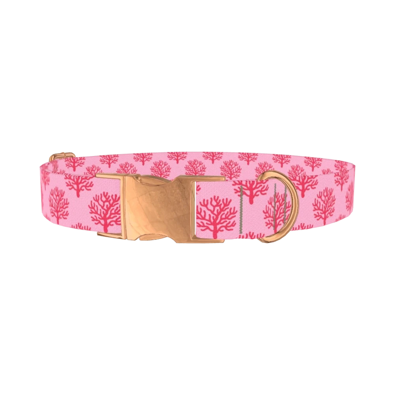 Coral Reef Dog Collar - metal rose gold