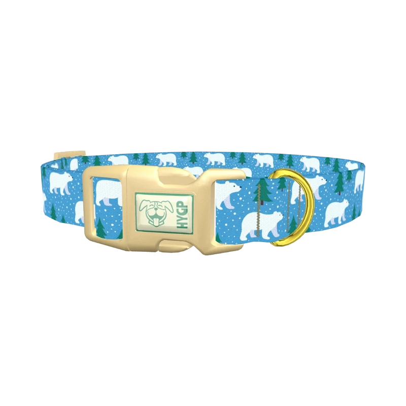 Winter Bear Dog Collar - plastic gold