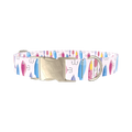 Fishing Lure Pattern Dog Collar - metal gold
