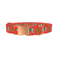 Christmas Bow Dog Collar - metal rose gold
