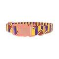Purple Stripe Football Dog Collar - plastic rose gold