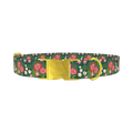 Tropical Floral Dog Collar - metal gold