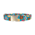 Donut Pattern Dog Collar - metal silver