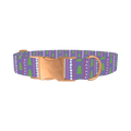 Christmas Tree Stripes Dog Collar - metal rose gold