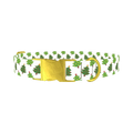 Festive Tree Pattern Dog Collar - metal gold