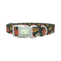Dark Floral Bouquet Dog Collar - plastic silver