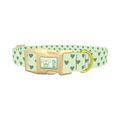 Light Green Heart Dog Collar - plastic gold