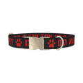 Warning Sign Dog Collar - metal silver