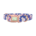 Blue Hydrangea Pattern Dog Collar - plastic rose gold