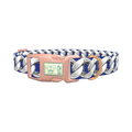 Silver Chain Blue Dog Collar - plastic rose gold