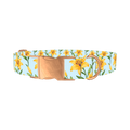 Floral Yellow Lily Dog Collar - metal rose gold