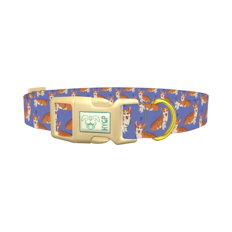 Corgi Heart Dog Collar - plastic gold