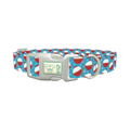 Red Bobber Pattern Dog Collar - plastic silver