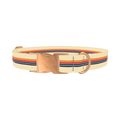 Retro Stripe Dog Collar - metal rose gold