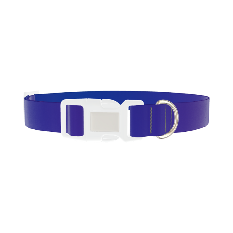 Blue Purple Gradient Dog Collar - plastic silver