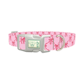 Diamond Bow Dog Collar - plastic silver