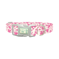 Pink Silhouette Floral Dog Collar - plastic silver