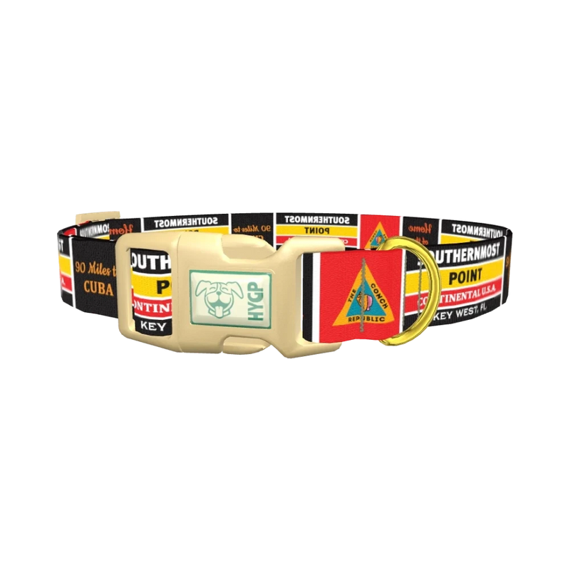 Key West Landmark Dog Collar - plastic gold