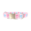 Diamond Heart Dog Collar - metal silver