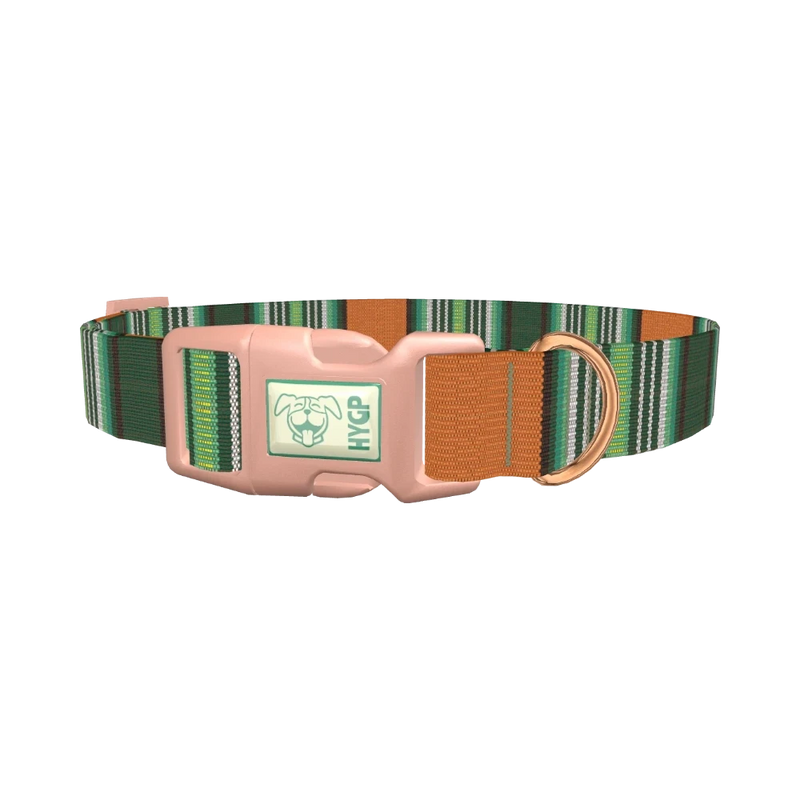 Woven Stripe Dog Collar - plastic rose gold