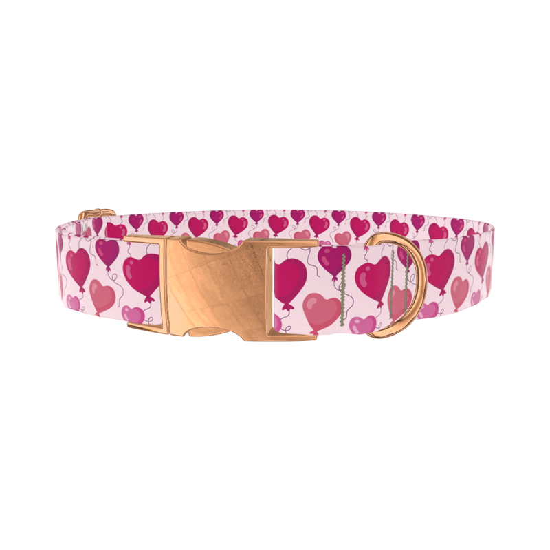 Heart Balloon Dog Collar - metal silver
