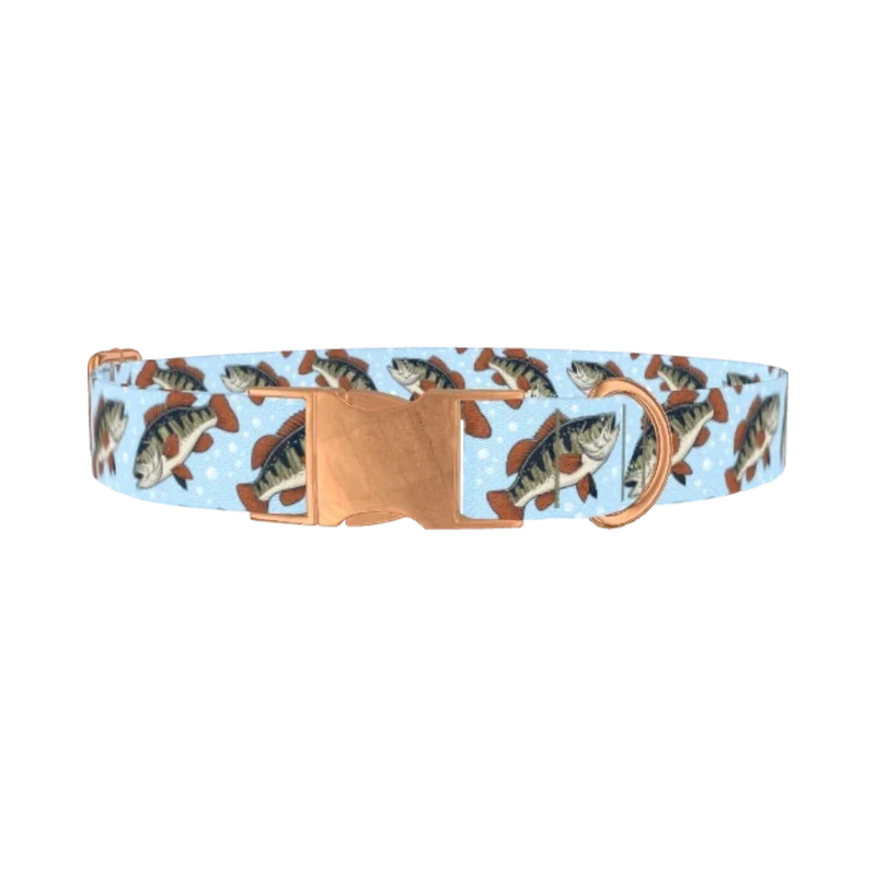 Bass Fish Dog Collar - metal rose gold