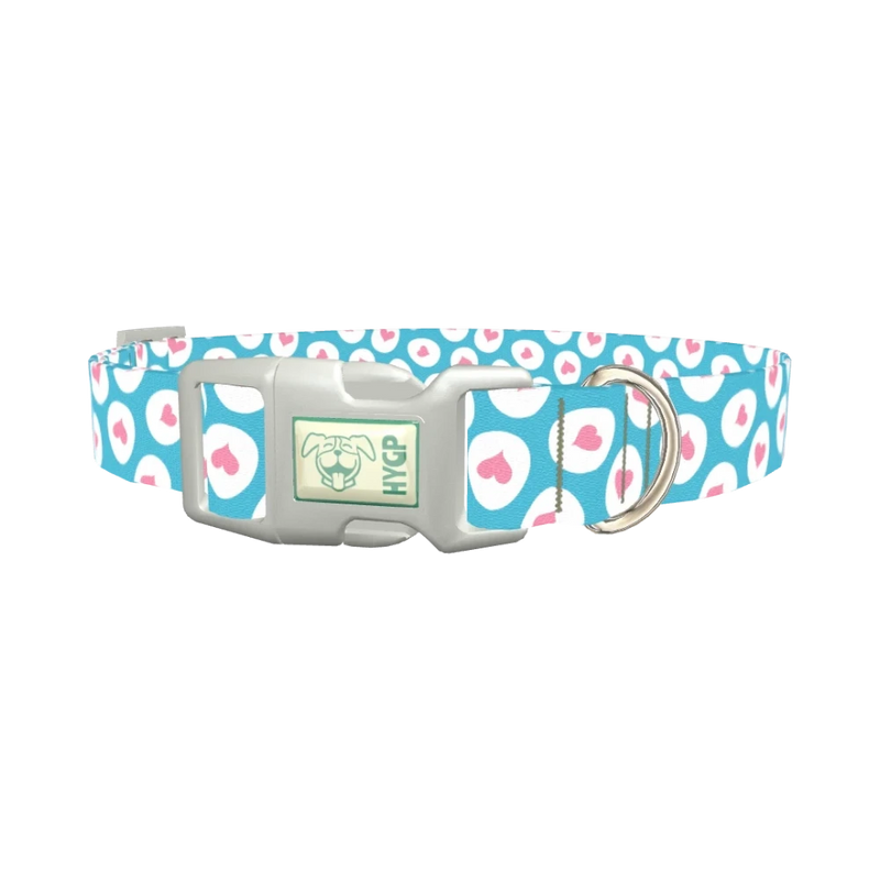 Easter Egg Heart Dog Collar - plastic silver