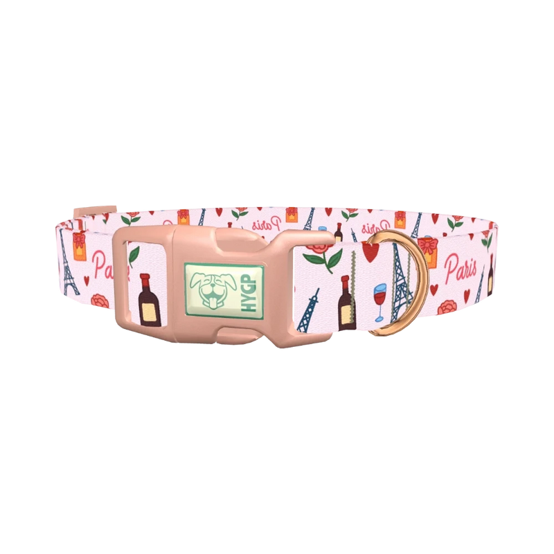 Parisian Romance Dog Collar - plastic rose gold