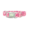 Pink Paint Splatter Dog Collar - plastic silver