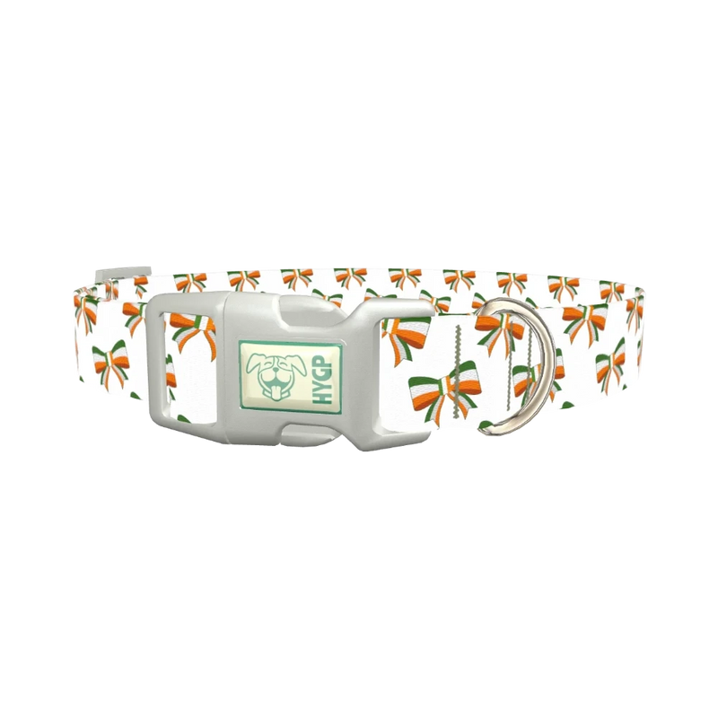 Irish Bow Dog Collar - plastic silver