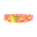 Pink Cheese Slice Dog Collar - metal gold