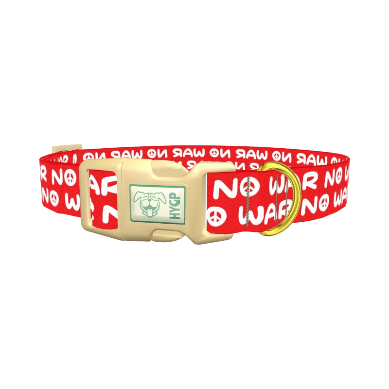 Peace Message Dog Collar - plastic gold