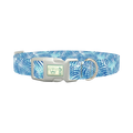 Tropical Palm Leaf Dog Collar - plastic silver